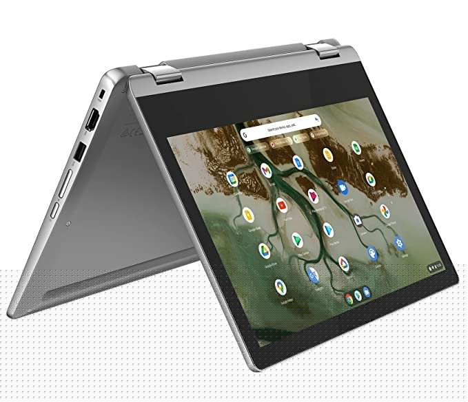 Lenovo IdeaPad Flex 3 Chromebook Intel Celeron N4500 11.6" HD 2-in-1 Touchscreen Laptop(4 GB/128 GB eMMC/720p Camera/2Wx2 Speakers/Chrome OS/Arctic Grey/1.25Kg), 82N3000DHA