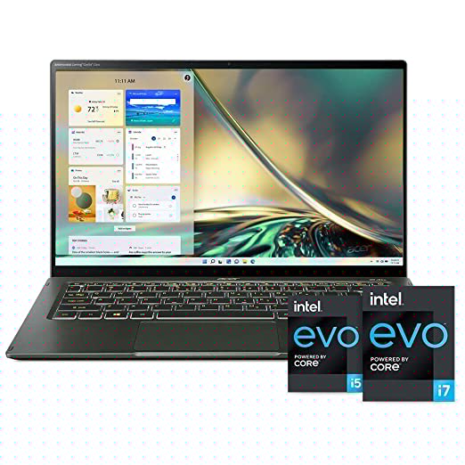 Acer Swift 5 Intel i7 11th Gen 14"(35cm) Ultra Thin and Light EVO Business Laptop (16GB RAM/1TB SSD/ Windows 10 Home/ Full HD IPS Display with Touchscreen, Mist Green, 1.05 kg) SF514-55TA