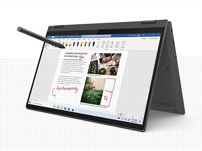Lenovo IdeaPad Flex 5 10th Gen Intel Core i3 14-inch FHD IPS 2-in-1 Touchscreen Laptop (8GB/512GB SSD/Win 10/Office 2019/Lenovo Digital Pen Stylus/Fingerprint Reader/Graphite Grey/1.5Kg), 81X100NDIN