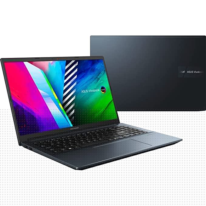 ASUS Vivobook Pro 15 OLED (2022), AMD Ryzen 5 5600H, 15.6" (39.62 cms) FHD OLED, Thin & Laptop (16GB/512GB SSD/4GB RTX 3050/Windows 11/Office 2021/Backlit KB/FP Sensor/Blue/1.65 kg), M3500QC-L1461WS