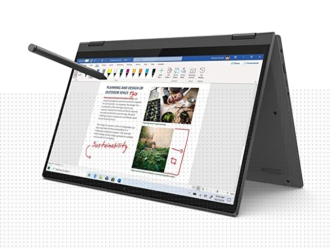 Lenovo IdeaPad Flex 5 AMD Ryzen 7 14 inches FHD IPS 2-in-1 Touchscreen Laptop (16GB/512GB SSD/Windows10/MS Office 2019/Lenovo Digital Pen Stylus/HD 720p Camera/Graphite Grey/1.5Kg), 82HU00CQIN