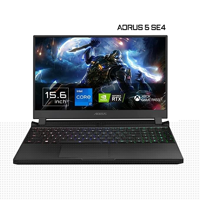 GIGABYTE AORUS 5 SE4, 15.6? inch FHD 240Hz, Intel Core i7-12700H 12th Gen, RTX 3070 8GB Graphics, Gaming Laptop (16GB DDR4 Memory / Windows 11 Home/ Supports NVMe PCIe Gen4 SSD/ Office 365/ Black)