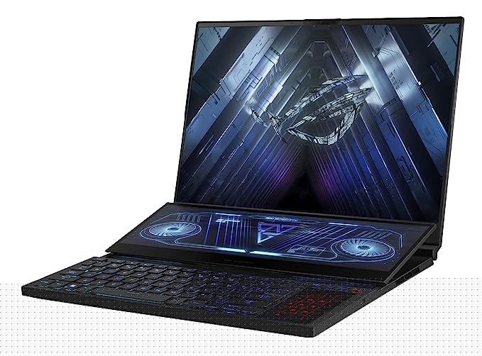 ASUS ROG Zephyrus Duo 16 (2022) Dual Screen Laptop, 16" (40.64 cm) QHD+ 165Hz/3ms, AMD Ryzen 9 6900HX, 16GB RTX 3080 Ti, Gaming Laptop (32GB/2TB SSD/Win 11/with Office/Black/2.60 Kg) GX650RXZ-LO227WS