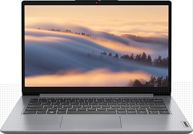 Lenovo Ideapad 1i Thin Light Laptop, 14.0" HD Display, Intel Celeron N4020(up to 2.80 GHz), 4GB RAM, 64GB eMMC + 128GB PCIe SSD, WiFi 6, Webcam, 10Hr Battery, Windows 11 S, Cloud Grey