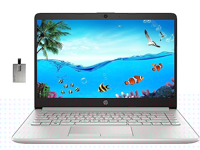 2022 HP Stream 14" HD Laptop, AMD Athlon Silver 3050U Processor, 16GB RAM, 512GB SSD , 720p HD Webcam, AMD Radeon Graphics, Bluetooth, Windows 10 Home, Silver, 32GB SnowBell USB Card