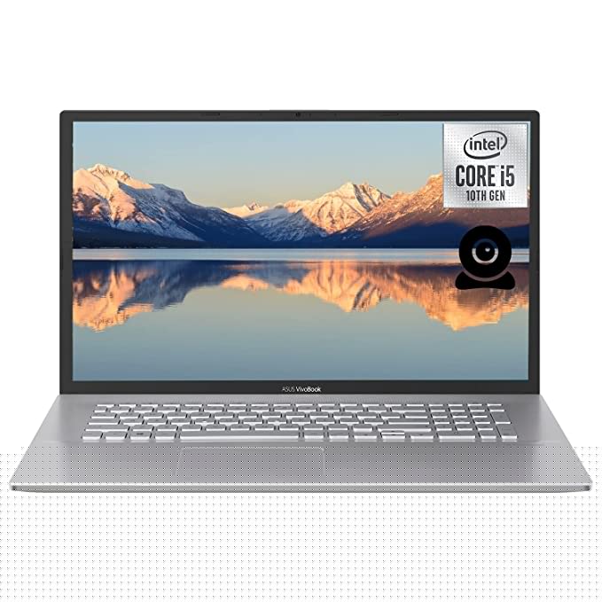 Asus Vivobook Laptop, 17.3'' HD+ (1600x900) Non-Touch Display, Intel Core i5 Quad-Core Processor, 20GB DDR4 RAM, 1TB PCIe NVMe M.2 SSD, Webcam, HDMI, USB Type-C, Wi-Fi 5, Windows 11 Home, Silver