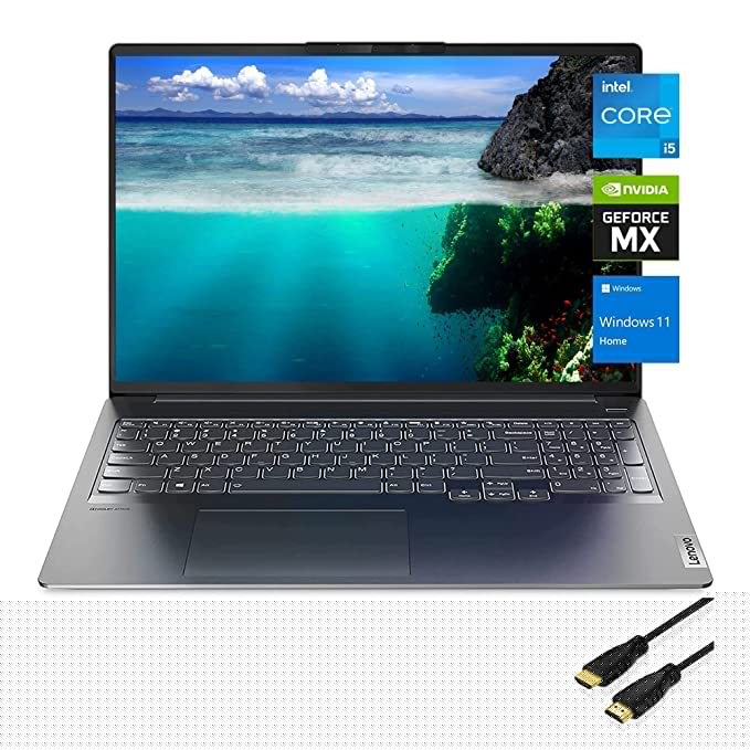 Lenovo Ideapad 5i Pro 16 inch Laptop, 2.5K QHD(2560 x 1440) IPS Display, 11th Gen Intel Core i5-11300H(Beats i7-10710U),8GB RAM, 1024GB SSD, NVIDIA GeForce MX450, Backlit KB, IR Camera, Windows 11 H