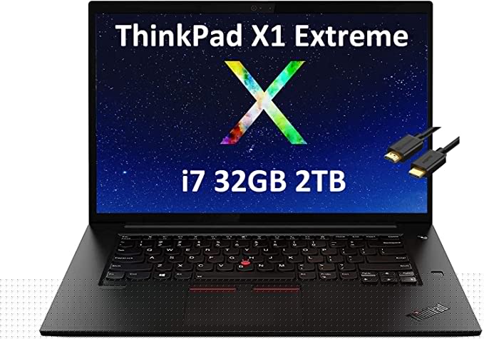 Lenovo ThinkPad X1 Extreme Gen 3 15.6" FHD (Intel 6-Core i7-10750H, 32GB RAM, 2TB PCIe SSD, GTX 1650 Ti) Mobile Workstation Laptop, 2 x Thunderbolt 3, Backlit, Fingerprint, IST HDMI, Win 10 Pro