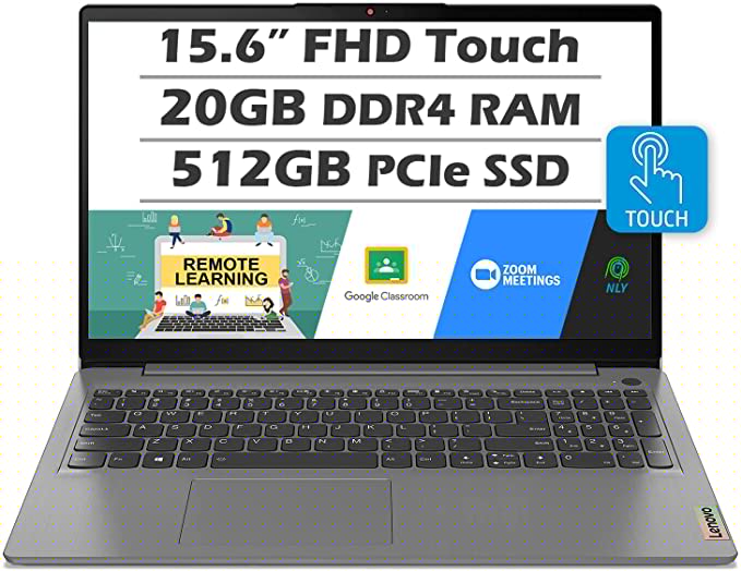 Lenovo IdeaPad Touchscreen Laptop (Newest Model), 15.6? Full HD Display, Intel Quad-Core i5-1135G7, 20GB RAM, 512GB SSD, Backlit Keyboard, Fingerprint Reader, Windows 11 Home in S Mode, Grey