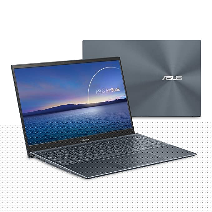 ASUS ZenBook 14 Ultra-Slim Laptop 14? FHD Display, AMD Ryzen 7 5800H CPU, Radeon Vega 7 Graphics, 16GB RAM, 1TB PCIe SSD, NumberPad, Windows 10 Pro, Pine Grey, UM425QA-ES74