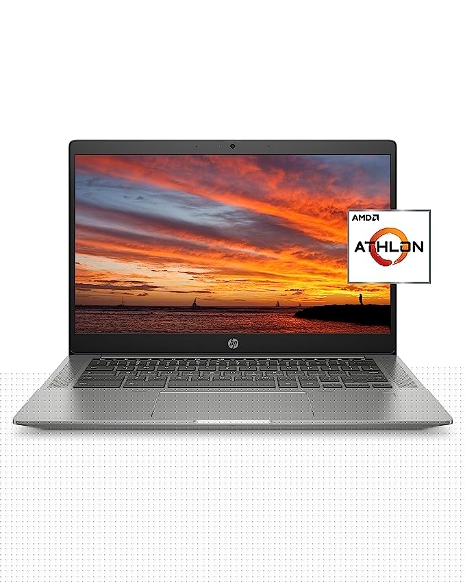 HP Chromebook 14b Laptop, AMD Athlon Silver 3050C Mobile Processor, 4 GB RAM, 64 GB eMMC Storage, 14-inch Full HD IPS Touchscreen, Google Chrome OS, Audio by B&O, Privacy Camera (14b-na0010nr, 2021)