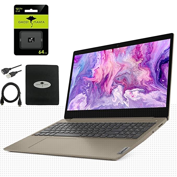 Newest Lenovo IdeaPad 3 15.6" HD Premium Laptop, Intel Core i3-1005G1(Beat i5-8265U), 8GB RAM 256GB SSD, Bluetooth Webcam WiFi HDMI Windows 10 w/64GB SD Card (Almond)