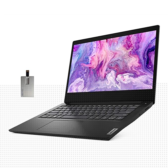 Lenovo 2021 Ideapad 3 14" HD Laptop Computer, Intel Pentium Gold 6405U Processor, 20GB RAM, 512GB PCIe SSD, Intel UHD Graphics, Speakers, Webcam, Bluetooth, Win 10 S, Black, 32GB SnowBell USB Card ?