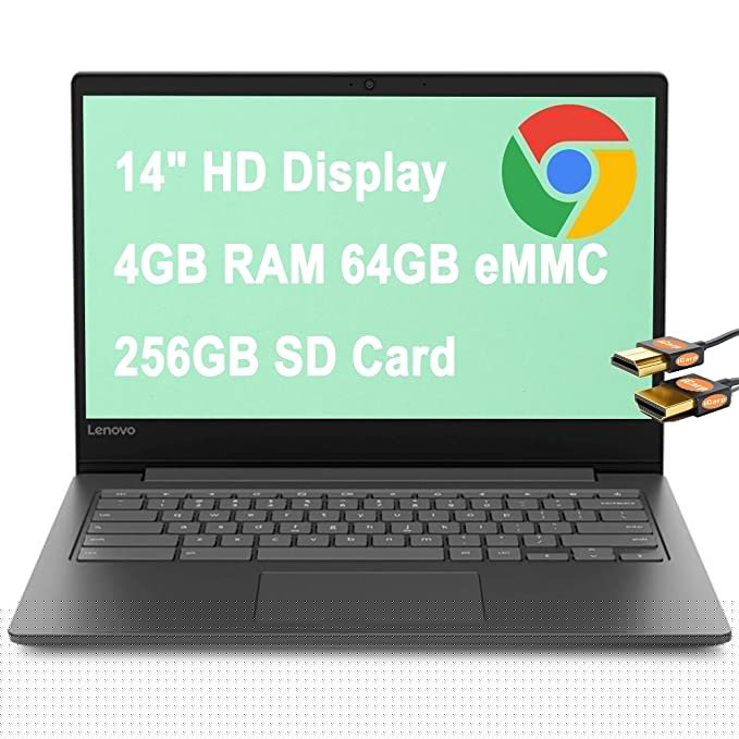2020 Premium Lenovo Chromebook S330 14 Latest Laptop 14" HD Display MediaTek MT8173C Quad-Core Processor 4GB RAM 64GB eMMC 128GB SD Card Camera WiFi Bluetooth 4.1 Chrome OS + iCarp Wireless Mouse