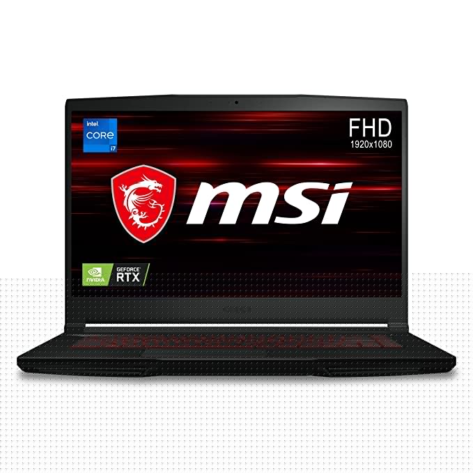 MSI Gaming GF63 Thin, Intel 11th Gen. i7-11800H, 40CM FHD 144Hz Gaming Laptop (8GB/512GB NVMe SSD/Windows 10 Home/Nvidia GTX1650 Max-Q 4GB GDDR6/ Black/1.86Kg), 11SC-852IN