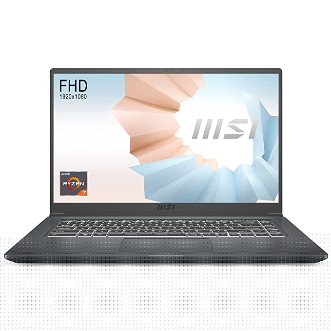 MSI Modern 15, AMD Ryzen 7 5700U, 15.6 Inches Fhd IPS-Level 60Hz Panel Laptop (8Gb/512Gb Nvme Ssd/Windows 11 Home/Carbon Grey/1.6Kg), A5M-280In