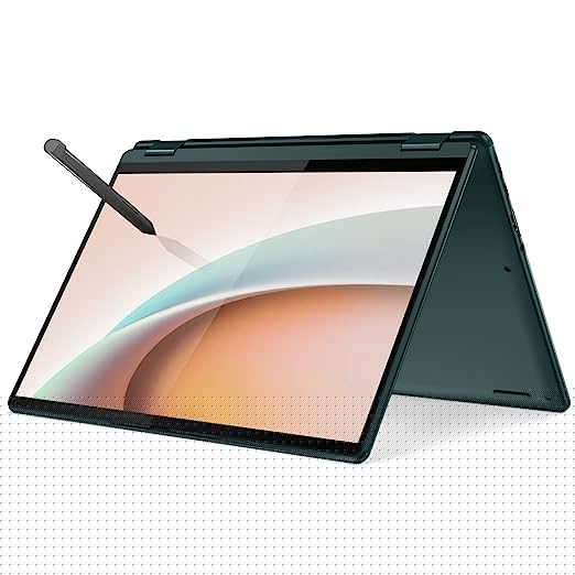 Lenovo Yoga 6 AMD Ryzen 7 5700U 13.3"(33.78cm) FHD+ IPS 2in1 (16GB/512GB SSD/Win 11/Office 2021/Backlit KB/Fingerprint/Digital Pen/3Yr Warranty/Alexa/3 Month Game Pass/Dark Teal/1.37Kg),82UD0068IN