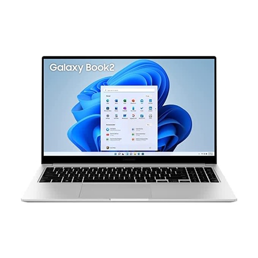 Samsung Galaxy Book2 (NP750) Intel 12th Gen core i5 39.6cm (15.6") FHD Thin & Light Laptop (8 GB/512 GB/Windows 11/MS Office/Backlit Keyboard/Finger Print Reader/Silver/1.55Kg), NP750XED-KC1IN