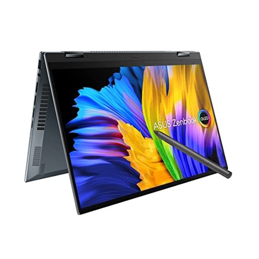 ASUS Zenbook 14 Flip OLED (2022), 14" (35.56 cms) 2.8K OLED 16:10 90Hz Touch, Core i5-12500H 12th Gen, 2-in-1 Laptop (16GB/512GB SSD/Iris Xe Graphics/Win 11/Office 2021/Grey/1.4 kg), UP5401ZA-KN501WS