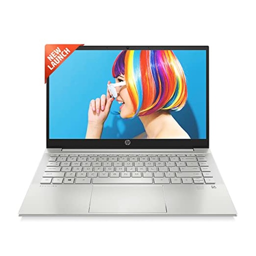 HP Pavilion 14 5th Gen AMD Ryzen 5 16GB SDRAM/512GB SSD 14 inch(35.6cm) FHD,IPS,Anti-Glare,Eyesafe Display/Radeon Graphics/B&O/Win 11/Alexa/Backlit KB/FPR/MSO 2021/1.41Kg, 14-ec1019AU, Natural Silver