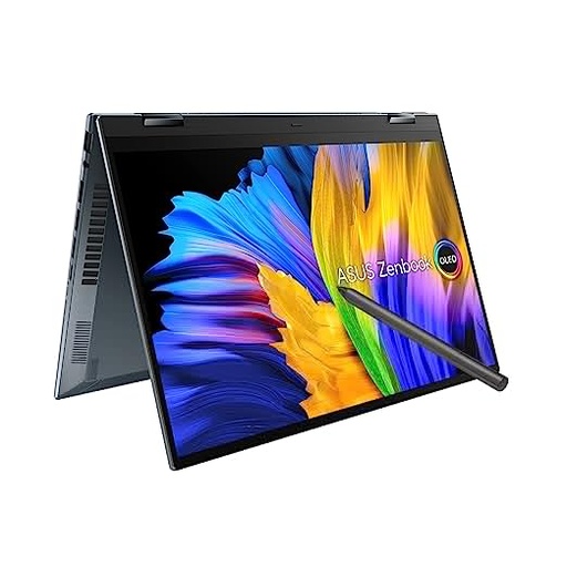 ASUS Zenbook Flip 14 OLED (2022), 14"(35.56 cm) 2.8K OLED 16:10 90Hz Touch, Intel Core i7 12th Gen, Thin &Light Laptop (16GB/1TB SSD/Iris Xe Graphics/Win 11/Office 2021/Grey/1.40 kg) UP5401ZA-KN711WS