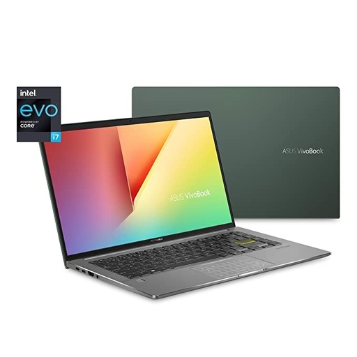 ASUS VivoBook S15 Thin & Light Laptop, 14? FHD Display, Intel Core i7-1165G7 Processor, 8GB LPDDR4X RAM, 512GB PCIe SSD, Thunderbolt 4, Wi-Fi 6, Windows 10 Home, Deep Green, S435EA-BH71-GR