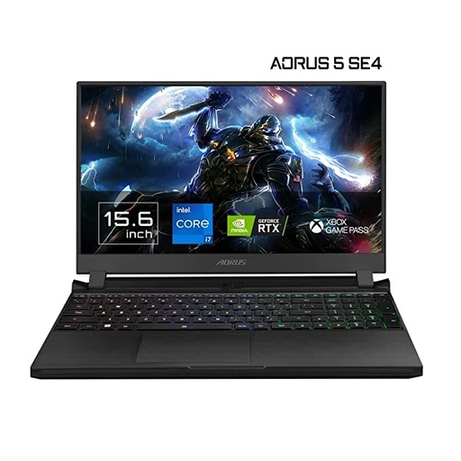 GIGABYTE AORUS 5 SE4, 15.6? inch FHD 240Hz, Intel Core i7-12700H 12th Gen, RTX 3070 8GB Graphics, Gaming Laptop (16GB DDR4 Memory / Windows 11 Home/ Supports NVMe PCIe Gen4 SSD/ Office 365/ Black)
