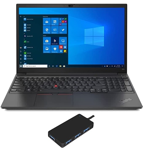Lenovo ThinkPad E15 Home and Business Laptop (Intel i5-10210U 4-Core, 16GB RAM, 512GB PCIe SSD, Intel UHD Graphics, 15.6" Full HD (1920x1080), Wifi, Bluetooth, Webcam, 1xHDMI, Win 10 Pro) with USB Hub