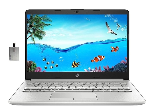 2022 HP Stream 14" HD Laptop, AMD Athlon Silver 3050U Processor, 16GB RAM, 512GB SSD , 720p HD Webcam, AMD Radeon Graphics, Bluetooth, Windows 10 Home, Silver, 32GB SnowBell USB Card
