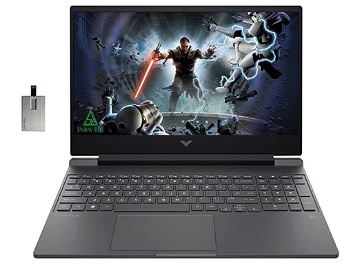 HP 2022 Victus 15.6" 144Hz Gaming Laptop, Intel 12th Core i5-12450H, 64GB RAM, 2TB PCIe SSD, NVIDIA GeForce GTX 1650 Graphics 4GB, Backlit Keyboard, Windows 11, Black, 32GB SnowBell USB Card
