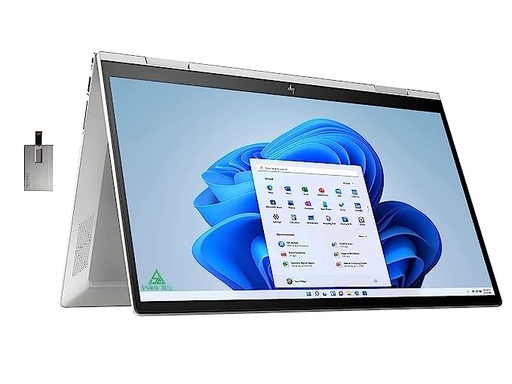 HP 2022 Envy X360 2-in-1 15.6" FHD Touchscreen Laptop, Intel Evo Platform Core i5 1235U, 64GB RAM, 2TB PCIe SSD, Backlit Keyboard, Intel Iris Xe Graphics, Windows 11, Silver, 32GB USB Card