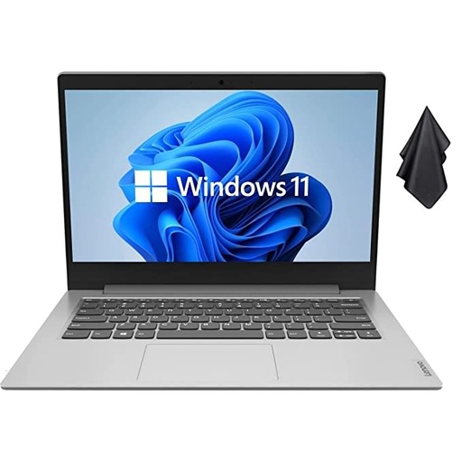 2022 Newest Lenovo IdeaPad 1 Laptop, 14" Anti-Glare Display, Intel Quad-Core Processor, Intel UHD Graphics, 4GB RAM, 128GB PCIe SSD, Windows 11 + Office 365 1-Year Subscription & Microfiber Cloth