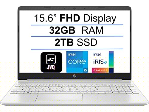 2022 Newest HP 15.6" FHD 1080P IPS Display Laptop Computer, 11th Gen Intel Quad-Core i5-1135G7(Up to 4.2GHz), 32GB RAM, 2TB SSD, Webcam, Bluetooth, Wi-Fi, HDMI, Finger Print Reader, Win 10S, Silver