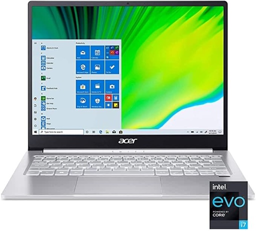 Acer Swift 3 Intel Evo Thin & Light Laptop, 13.5" 2256 x 1504 IPS, Intel Core i7-1165G7, Intel Iris Xe Graphics, 8GB LPDDR4X, 1TB NVMe SSD, Wi-Fi 6, Fingerprint Reader, Back-lit KB