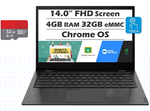 Lenovo Chromebook S345 Laptop (Latest Model), 14? Full HD Touchscreen, AMD A6-9200C Accelerated Processor, 4GB RAM, 64GB Space (32GB eMMC+32GB Micro SD), Webcam, HDMI, Backlit, Chrome OS + Nly MP