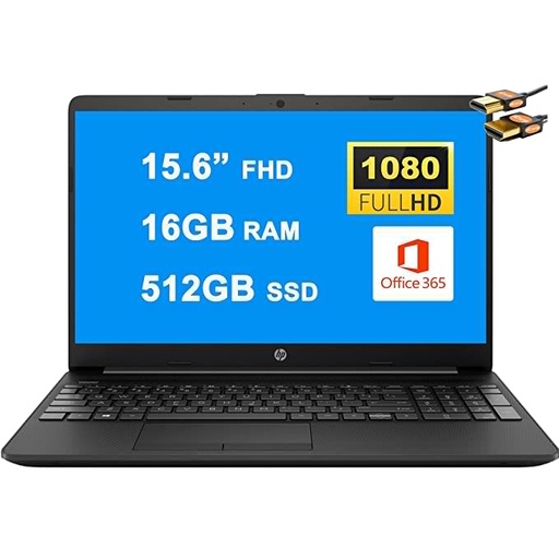 HP Flagship 15 Laptop 15.6? Diagonal FHD IPS Display Intel Celeron N4020 Processor 16GB RAM 512GB SSD Intel UHD Graphics 600 USB-C WIFI5 Office365(1-Year) Webcam Win10 Black + HDMI Cable