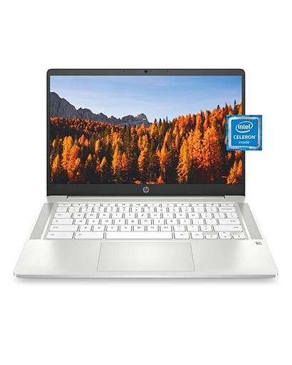 HP Chromebook 14 Laptop, Intel Celeron N4020, 4 GB RAM, 32 GB eMMC, 14? HD Micro-Edge Display, Chrome OS, Thin & Portable, 4K Graphics, Snow White Keyboard (14a-na0023nr, 2021, Ceramic White)