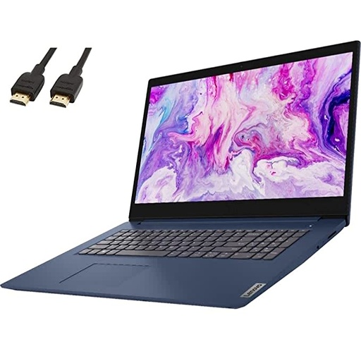 2021 Newest Lenovo IdeaPad 3 Laptop, 17.3" HD+, Intel 10th Gen Core i5-1035G1(Beat i7-7500U), 12GB DDR4, 256GB SSD, HDMI, Bluetooth, Wi-Fi, Webcam, Online Class, Windows 10 S, Abyss Blue, VAATE Buddle