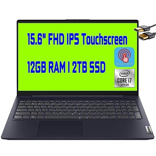 2020 Latest Lenovo IdeaPad 5 15 Laptop Intel Quad-Core i7-1065G7 15.6" FHD IPS Touchscreen Display 12GB DDR4 2TB SSD Fingerprint Backlit KB Dolby USB-C HDMI Win 10 + iCarp Wireless Mouse