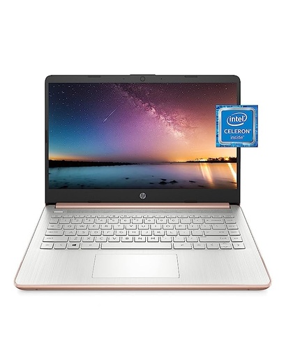 HP 14 Laptop, Intel Celeron N4020, 4 GB RAM, 64 GB Storage, 14-inch Micro-Edge HD Display, Windows 10 Home, Thin & Portable, 4K Graphics, One Year of Microsoft 365 (14-dq0030nr, 2021, Pale Rose Gold)