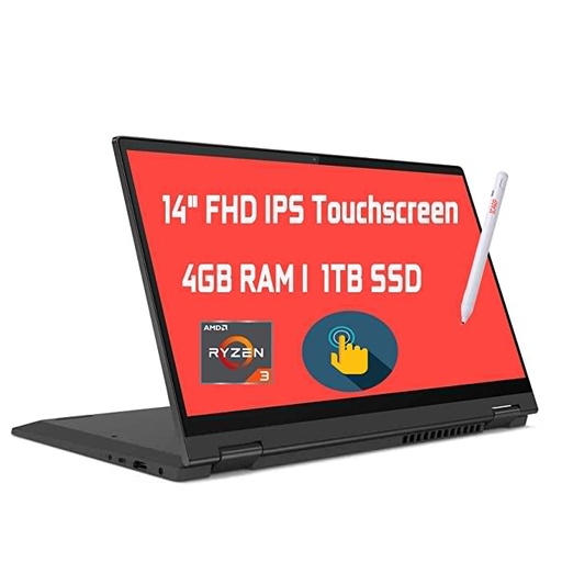 2021 Flagship Lenovo Flex 5 2 in 1 Convertible Laptop 14" FHD IPS Touchscreen AMD Quad-Core Ryzen 3 4300U (Beats i5-10210U) 4GB RAM 1TB SSD Wifi5 Dolby Webcam Win 10 + iCarp Pen