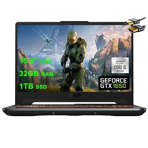 Flagship ASUS TUF Gaming F15 Laptop 15.6? FHD Display 10th Gen Intel 4-Core i5-10300H (Beats i7-8750H) 32GB RAM 1TB SSD GeForce GTX 1650 Ti 4GB Backlit USB-C Wifi6 Win10 + iCarp Wireless Mouse