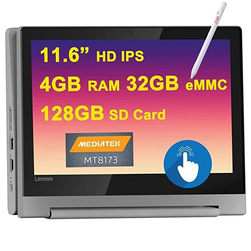 Lenovo Chromebook Flex 3 2 in 1 Laptop 11.6? HD IPS Touchscreen MediaTek Quad-Core MT8173C Processors 4GB RAM 32GB eMMC + 128GB SD Card USB-C HDMI Dolby Chrome OS + Pen