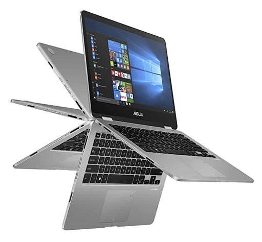 ASUS VivoBook Flip 14 2-in-1 Convertible Laptop, 14" HD Touchscreen Display, Intel Pentium Silver N5030 CPU, 4GB DDR4 RAM, 128GB Storage, Windows 10 Home in S Mode, Grey, TP401MA-AH21T